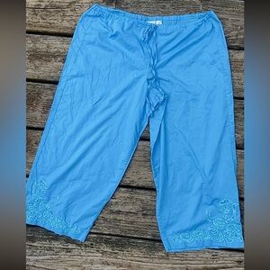 Blue Straight Leg Pajama Pants